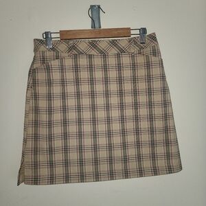 Nivo by Lanctôt Women's Yellow & Red Plaid Side Zip Lined Golf Skort 6